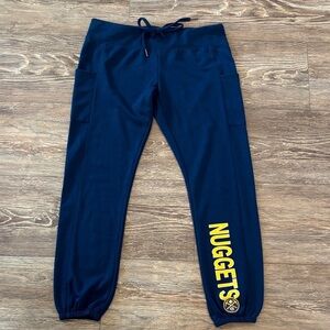 NBA Sideline Apparel Women’s Size Medium Denver Nuggets Cropped Joggers
